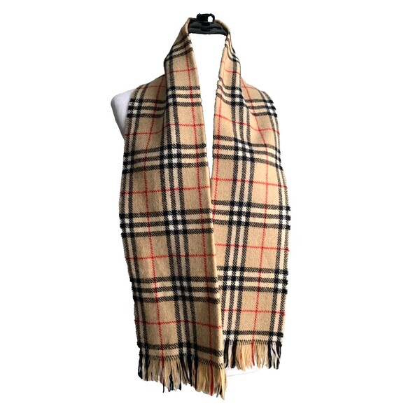 Burberrys Nova Check Scarf Made in Scotland 100% Wool 56"x 12" Vintage Luxury - Picture 1 of 5